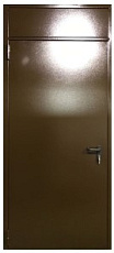 Противопожарная дверь с фрамугой коричневая